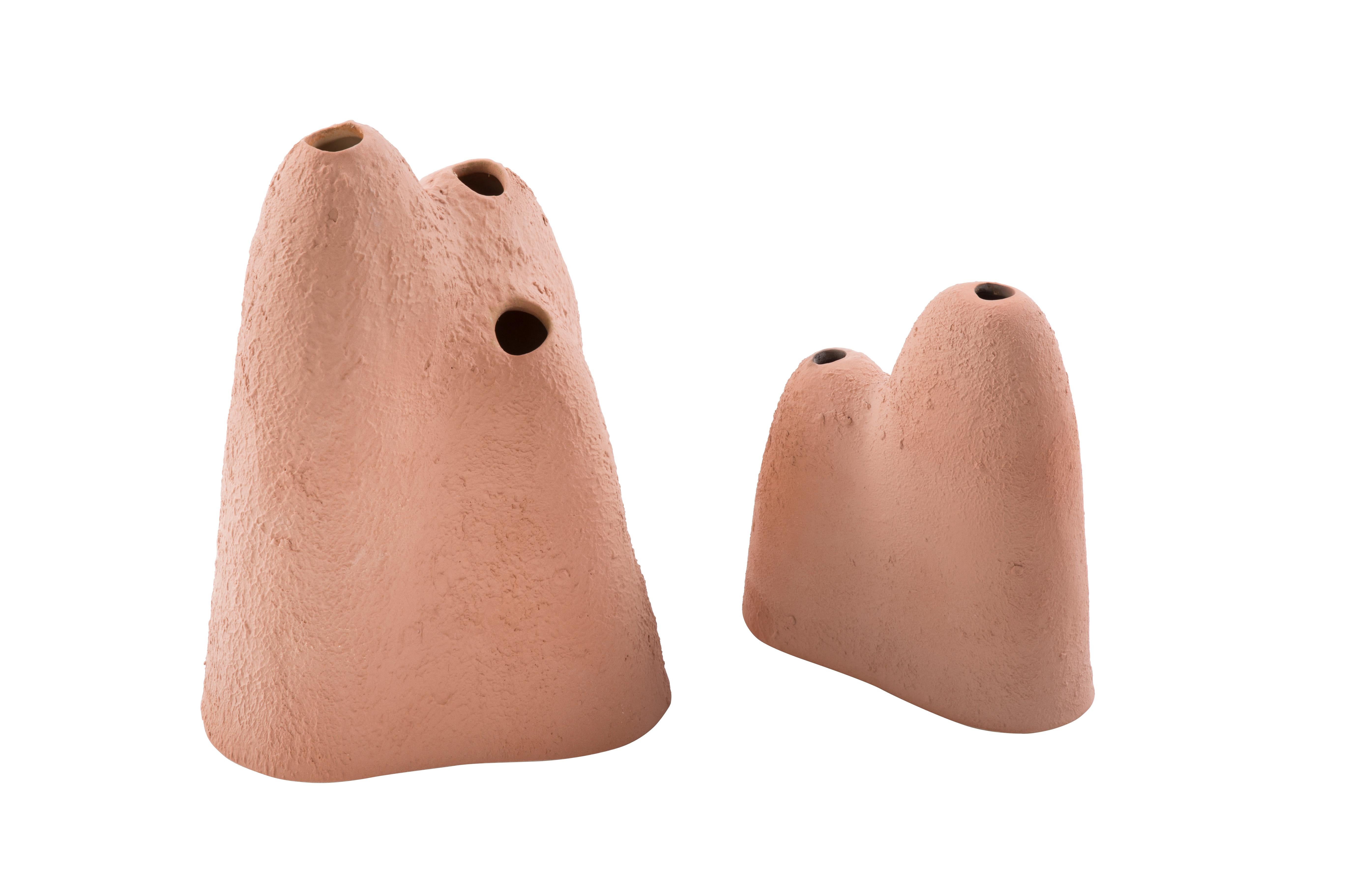 German Mountain Small Terracotta Vase by Pulpo For Sale