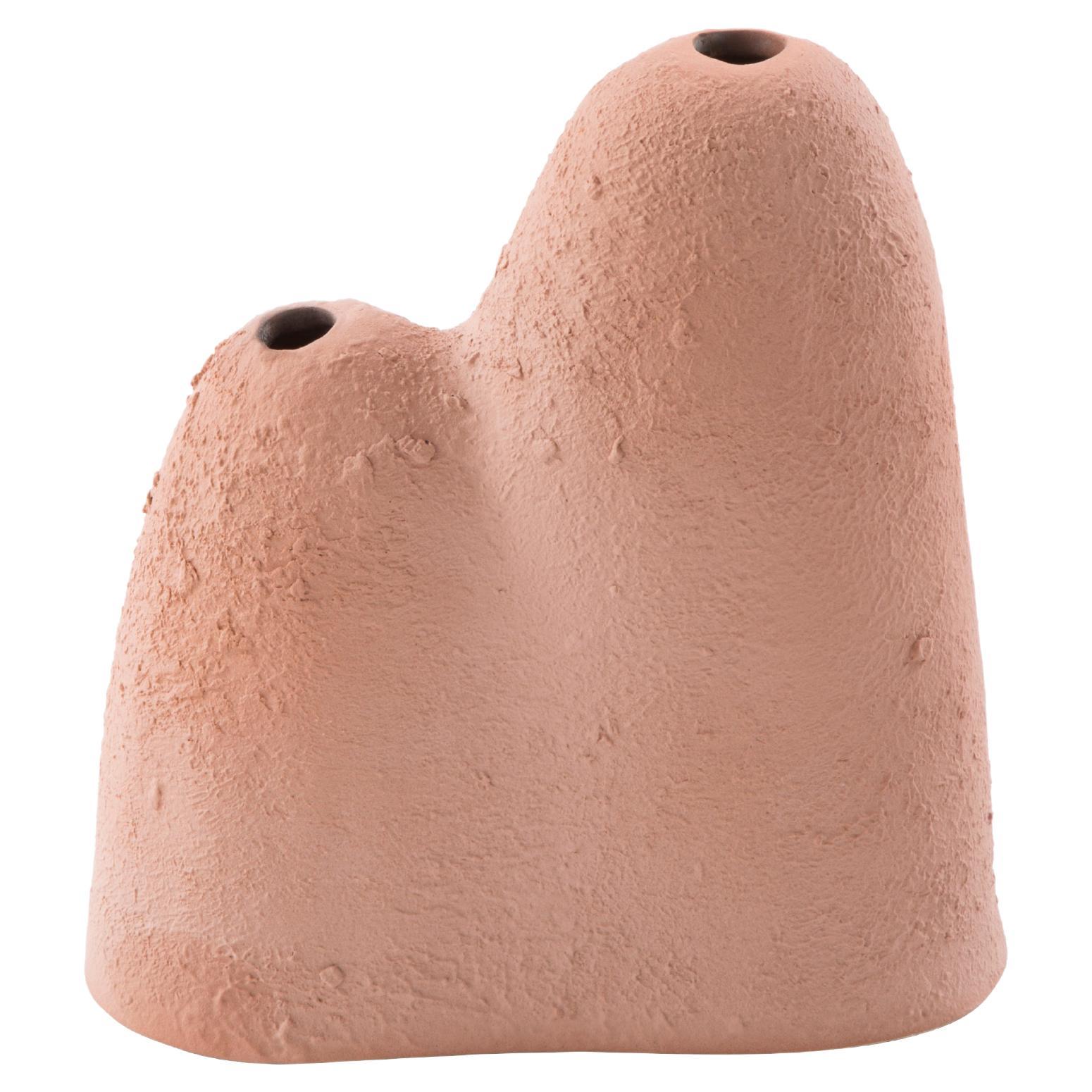 Mountain Small Terracotta Vase by Pulpo For Sale