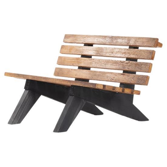 Mountain Solid Pine Bench French Alps, 1950