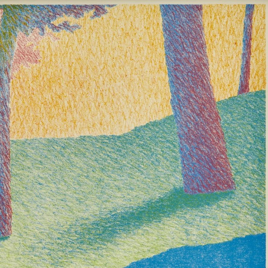Mountain Stream, signierte, gerahmte und nummerierte Lithographie von John Fassolas, 1979 (Ägyptisch) im Angebot