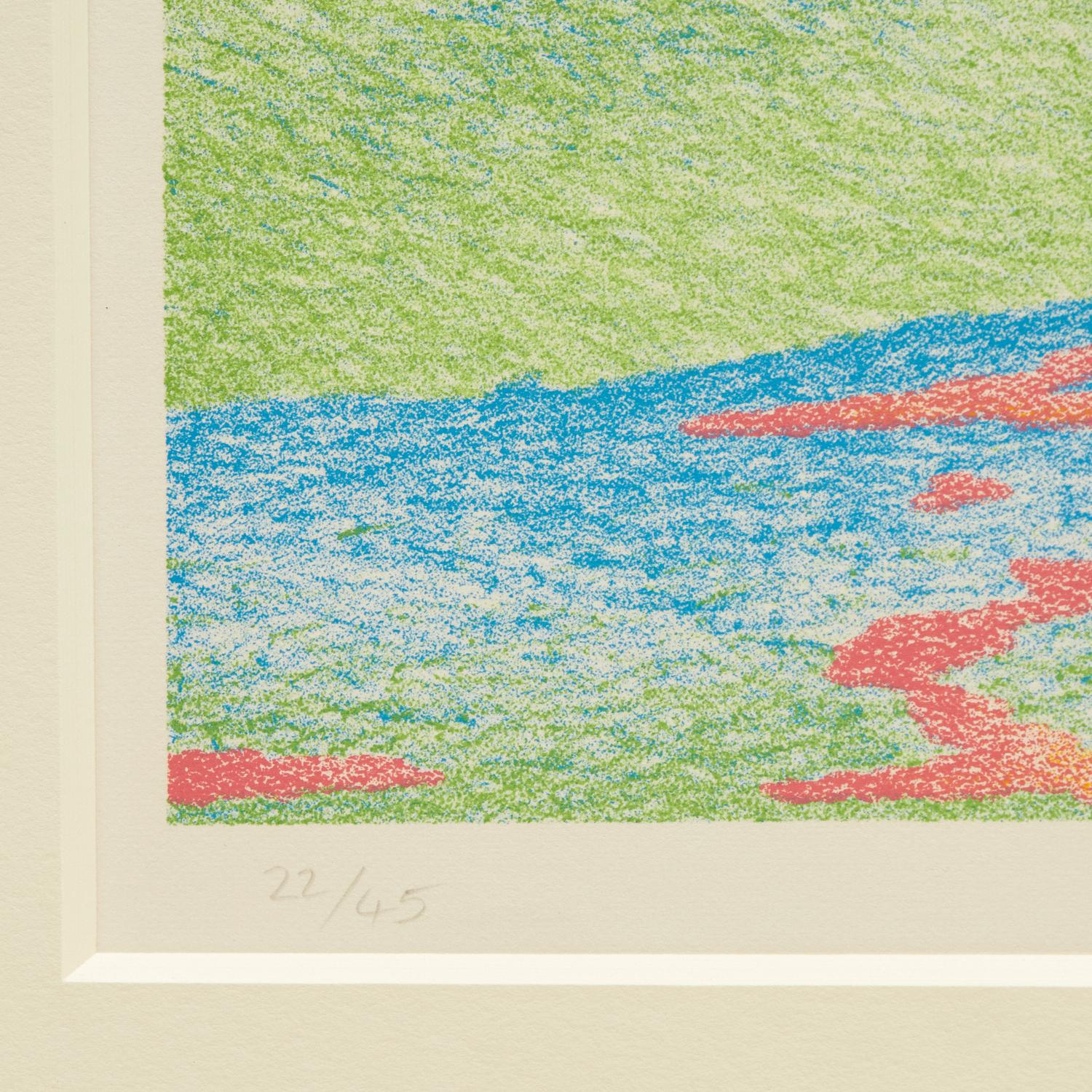 Mountain Stream, signierte, gerahmte und nummerierte Lithographie von John Fassolas, 1979 im Zustand „Gut“ im Angebot in Morristown, NJ