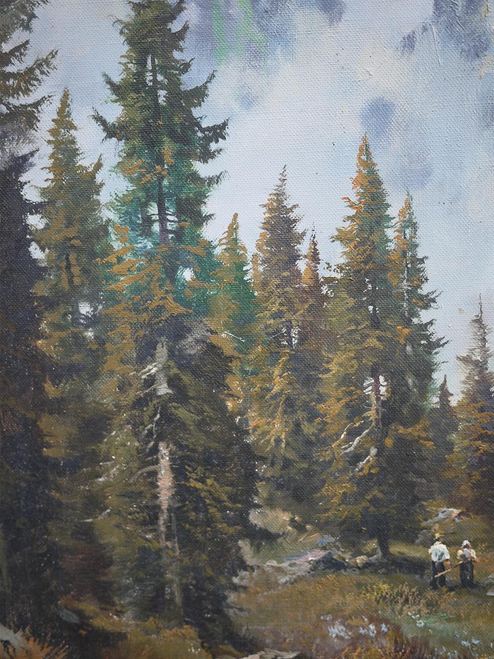 Mountain Summit Oil on Canvas Painting, Dolomites, 1950 5
