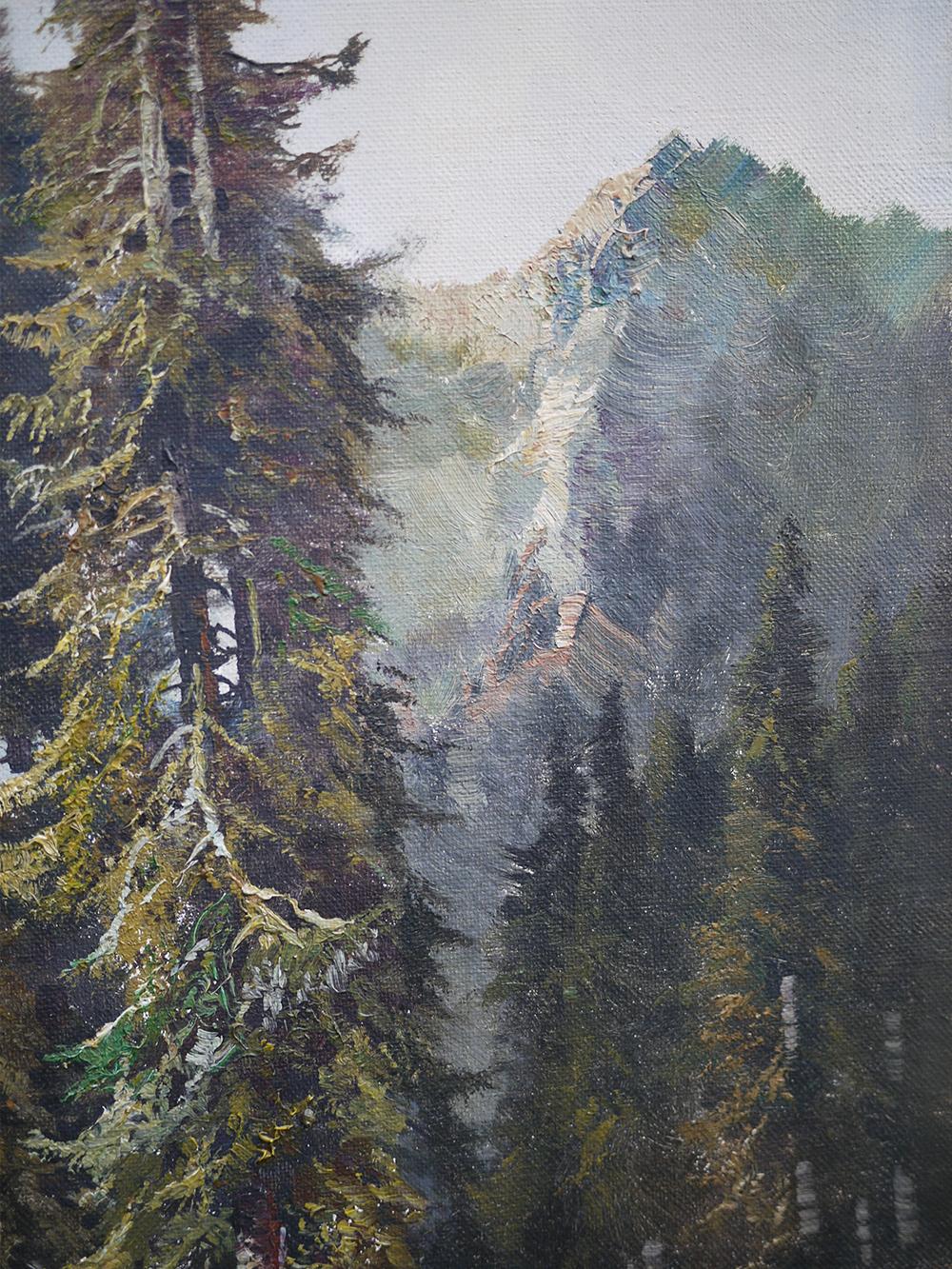 Mountain Summit Oil on Canvas Painting, Dolomites, 1950 6