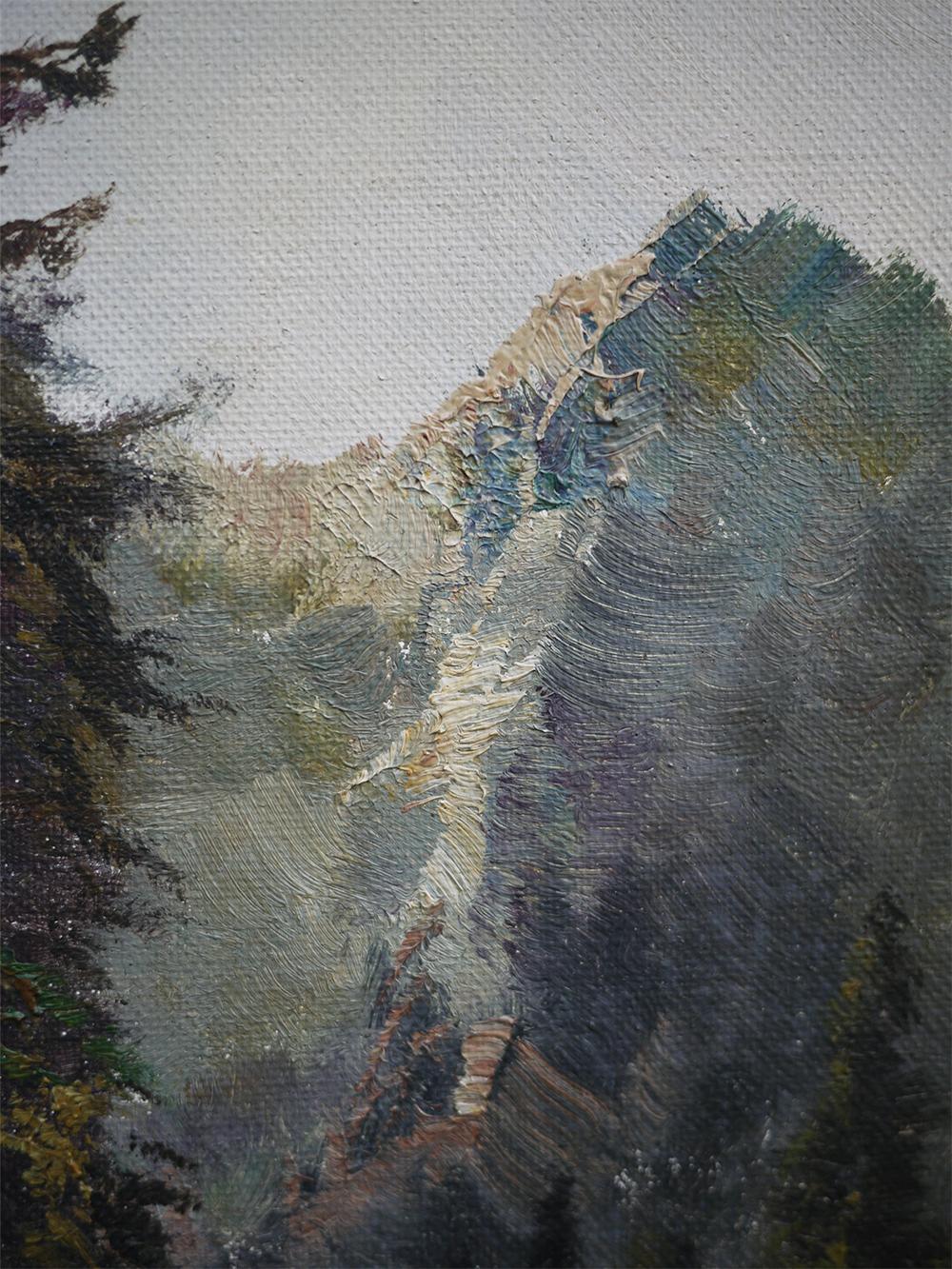 Mountain Summit Oil on Canvas Painting, Dolomites, 1950 7