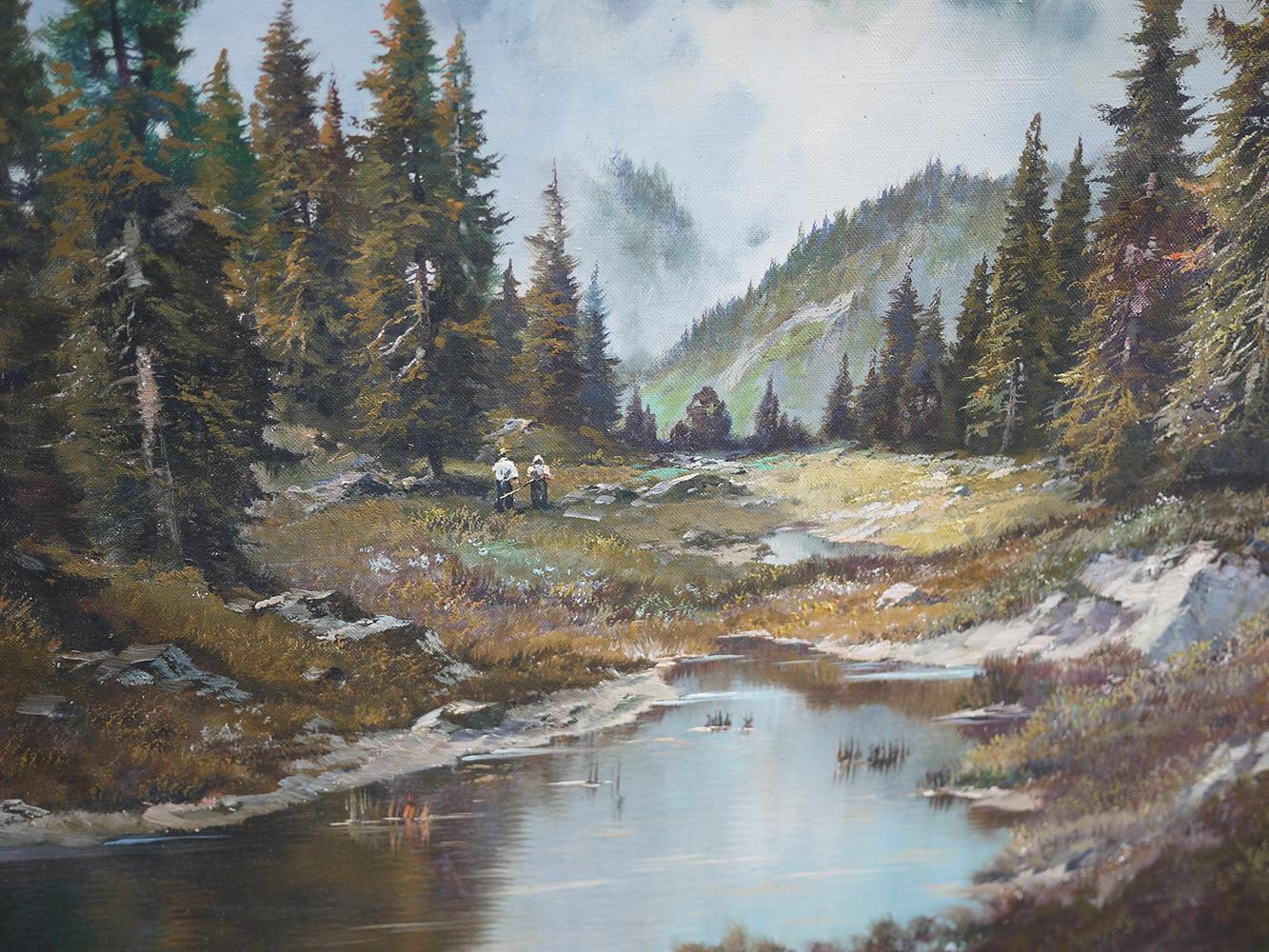 Mountain Summit Oil on Canvas Painting, Dolomites, 1950 3