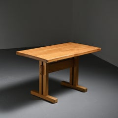 Mountain table in solid elm from Les Arcs
