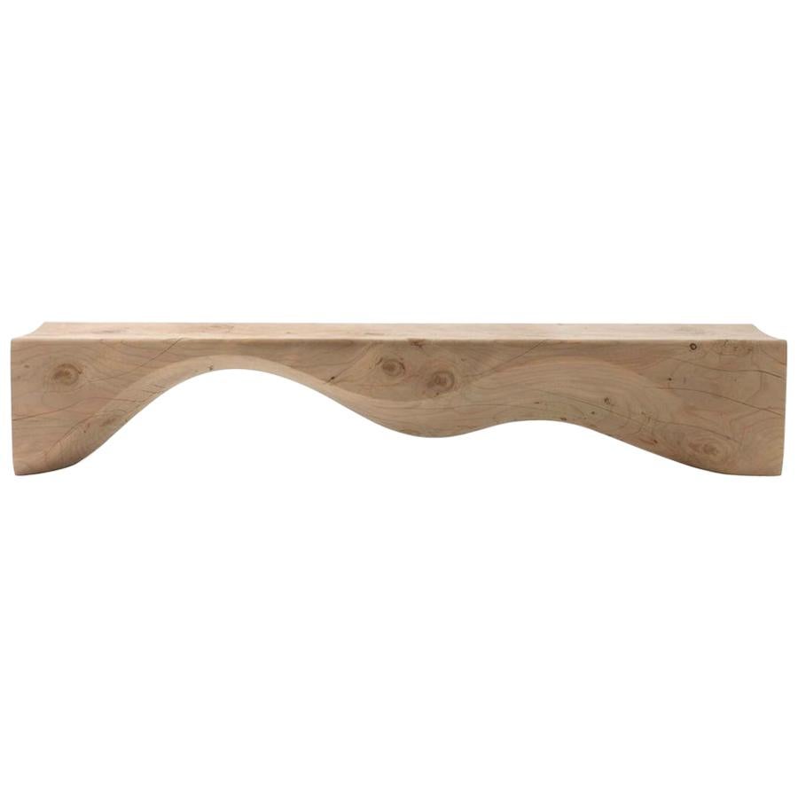 Mountains Cedar Bench, Designed by Hsiao-Ching Wang, Made in Italy