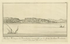 Mountains of Bennehassein and Hermit Grottos – Nile Engraving, c.1755