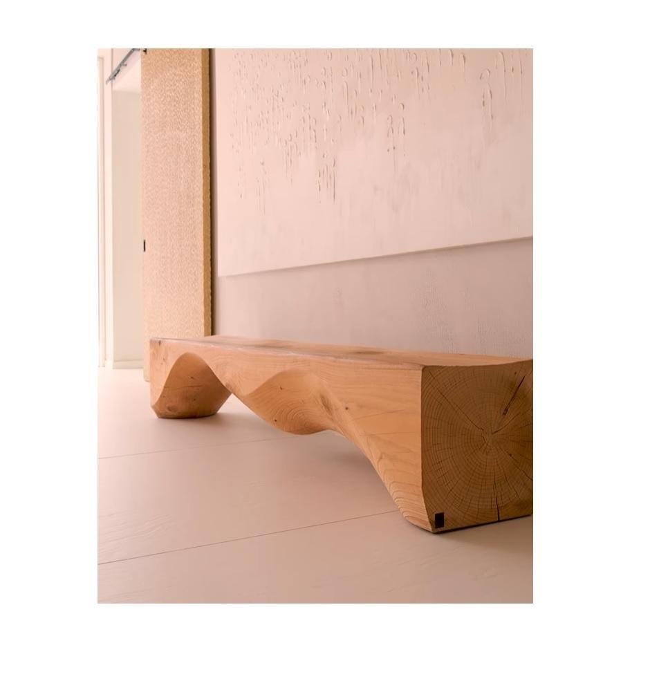 Banco de montaña para exterior tallado en un solo bloque de madera de cedro perfumada Siglo XXI y contemporáneo en venta