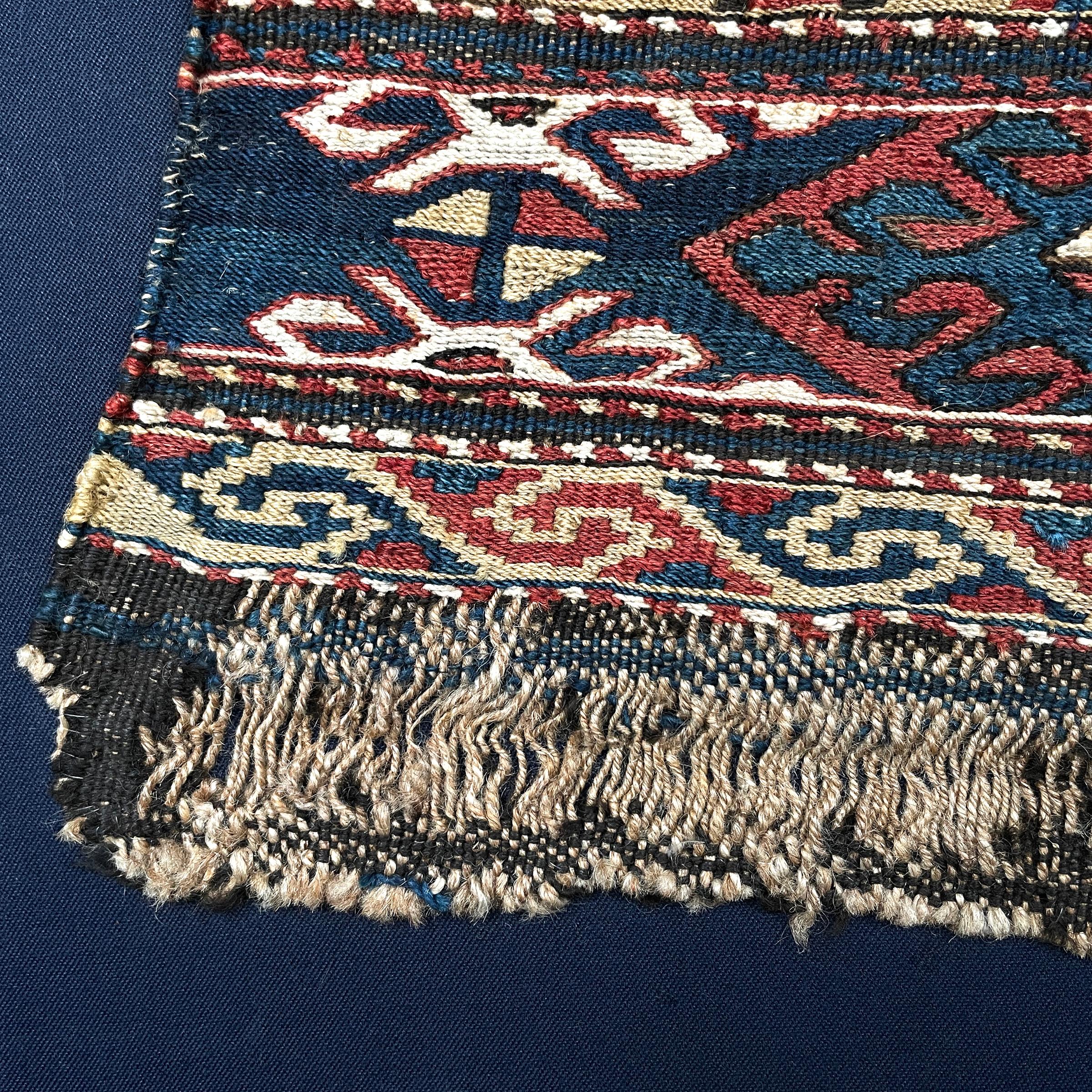 Mounted 19th Century Soumak Rug Fragment For Sale 5