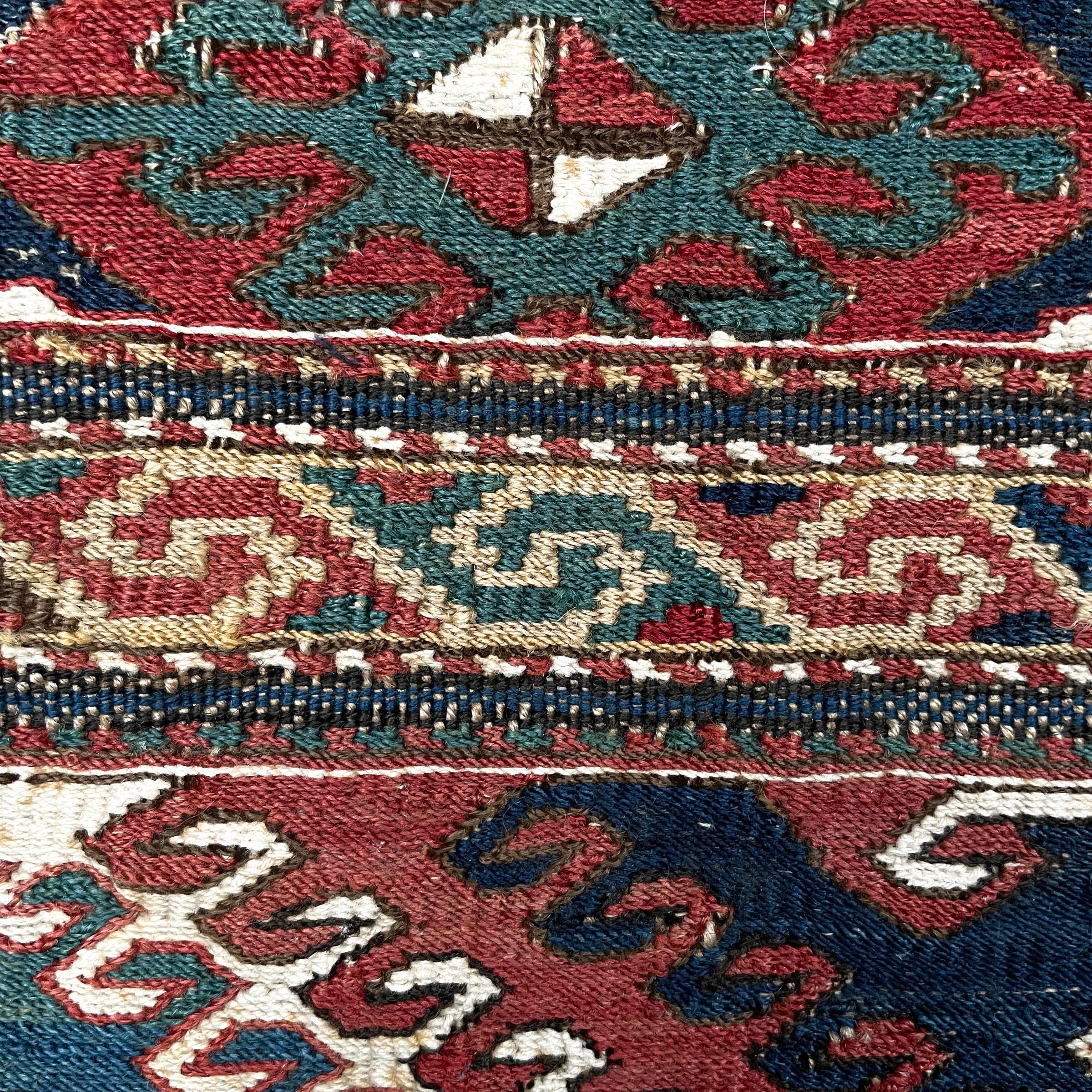 Mounted 19th Century Soumak Rug Fragment 2