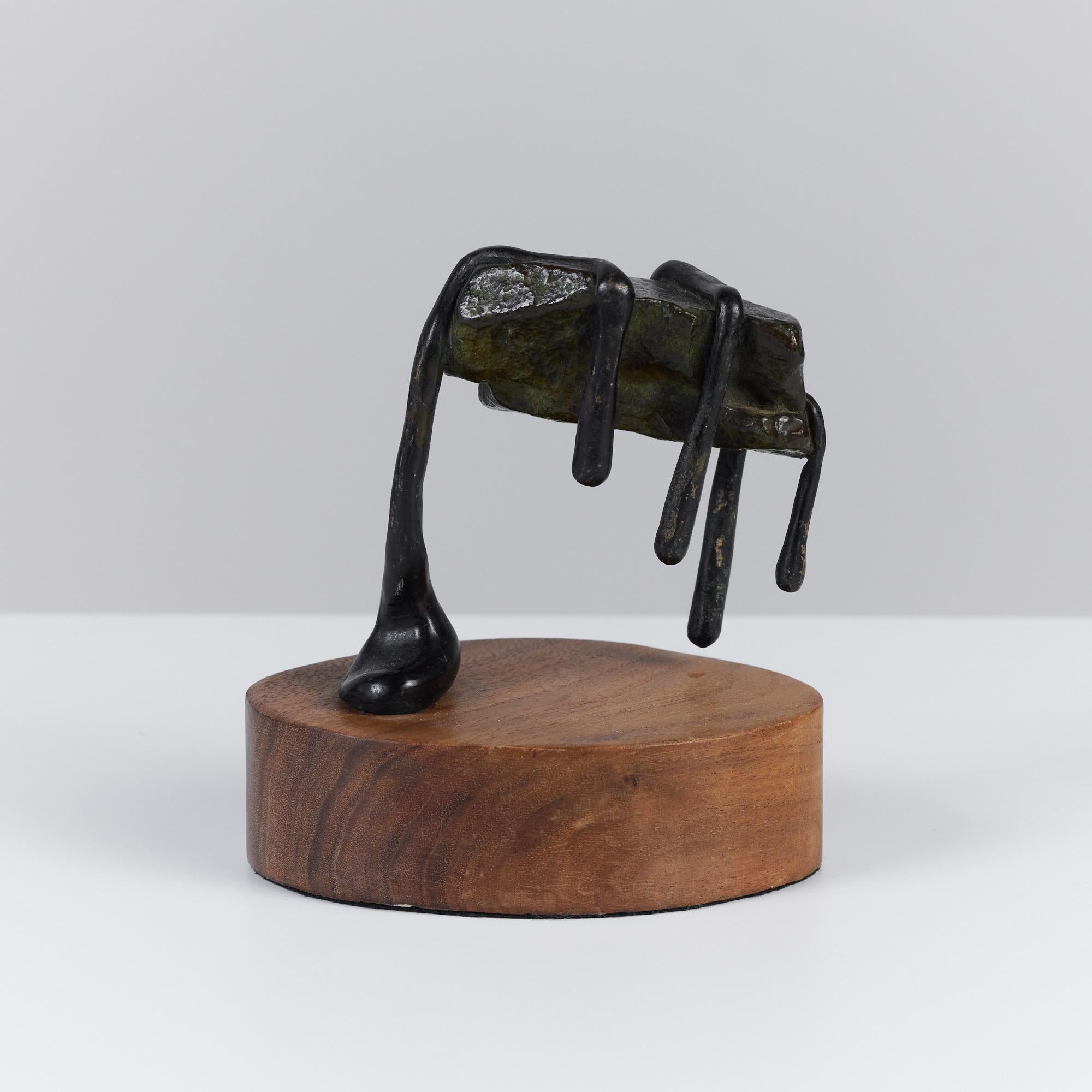 Late 20th Century Mounted Abstract Bronze Sculpture For Sale