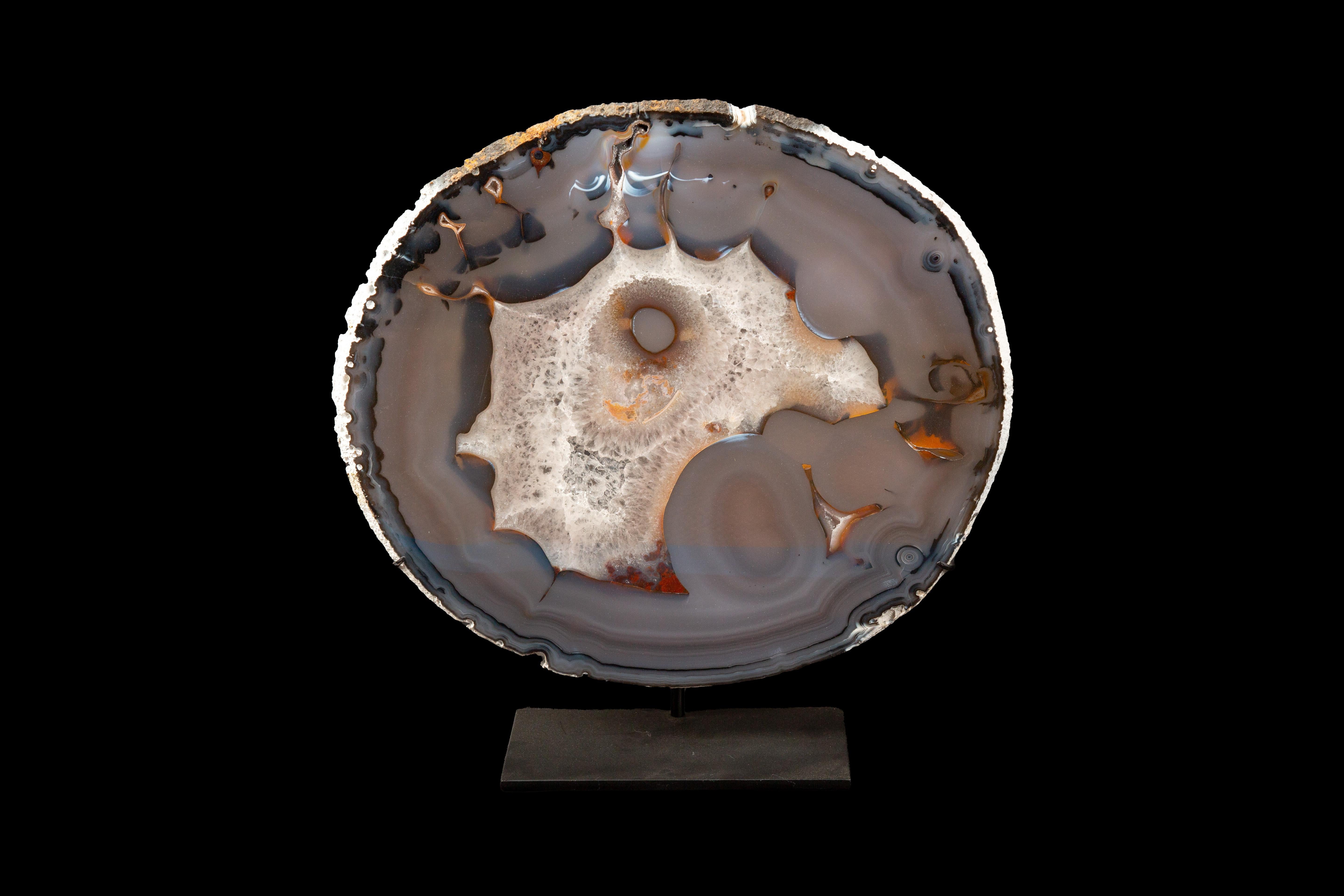 Agate Slice, elegantly presented on a custom-crafted base. Revered as the 