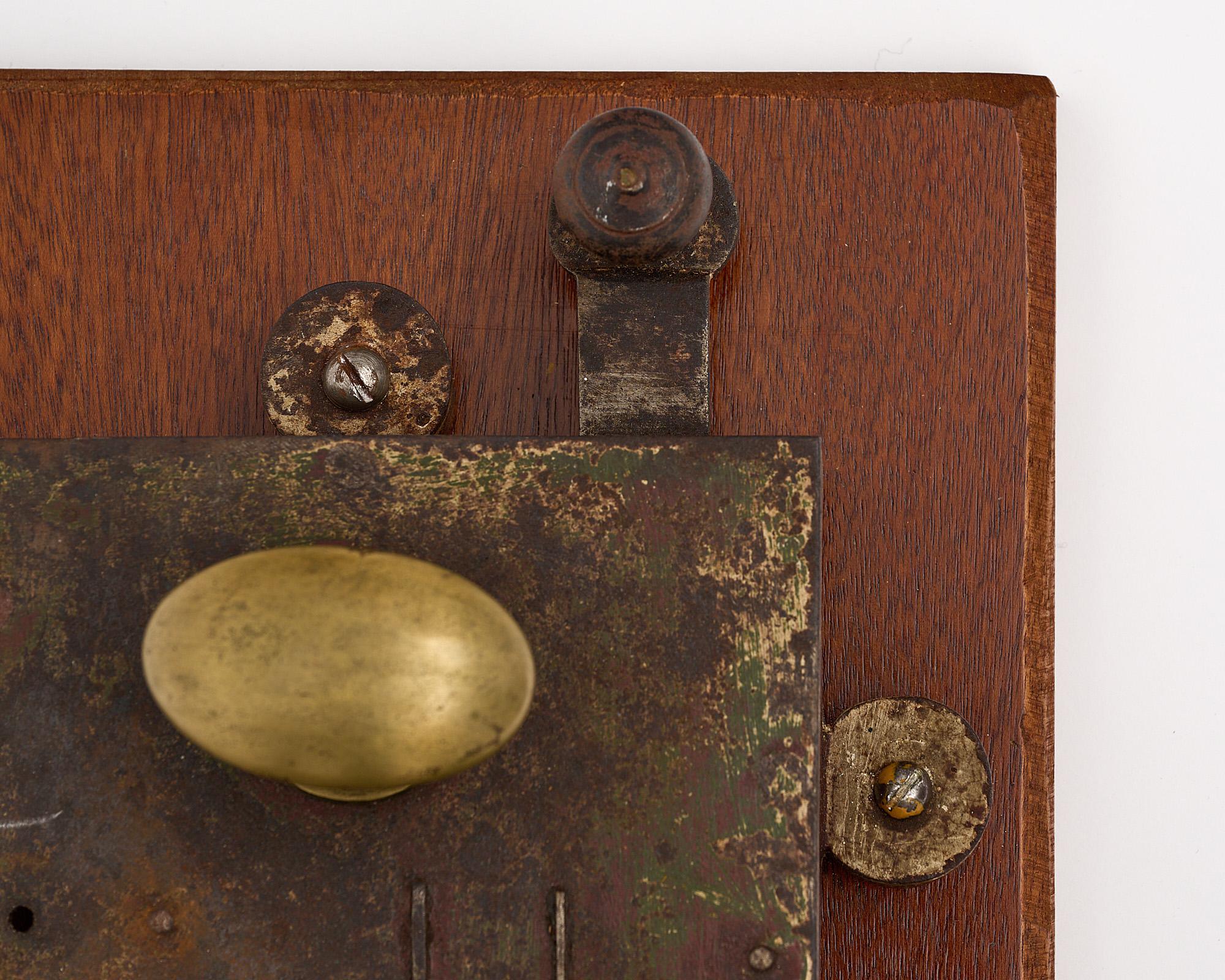 Mounted Antique Mansion Lock and Key For Sale 2