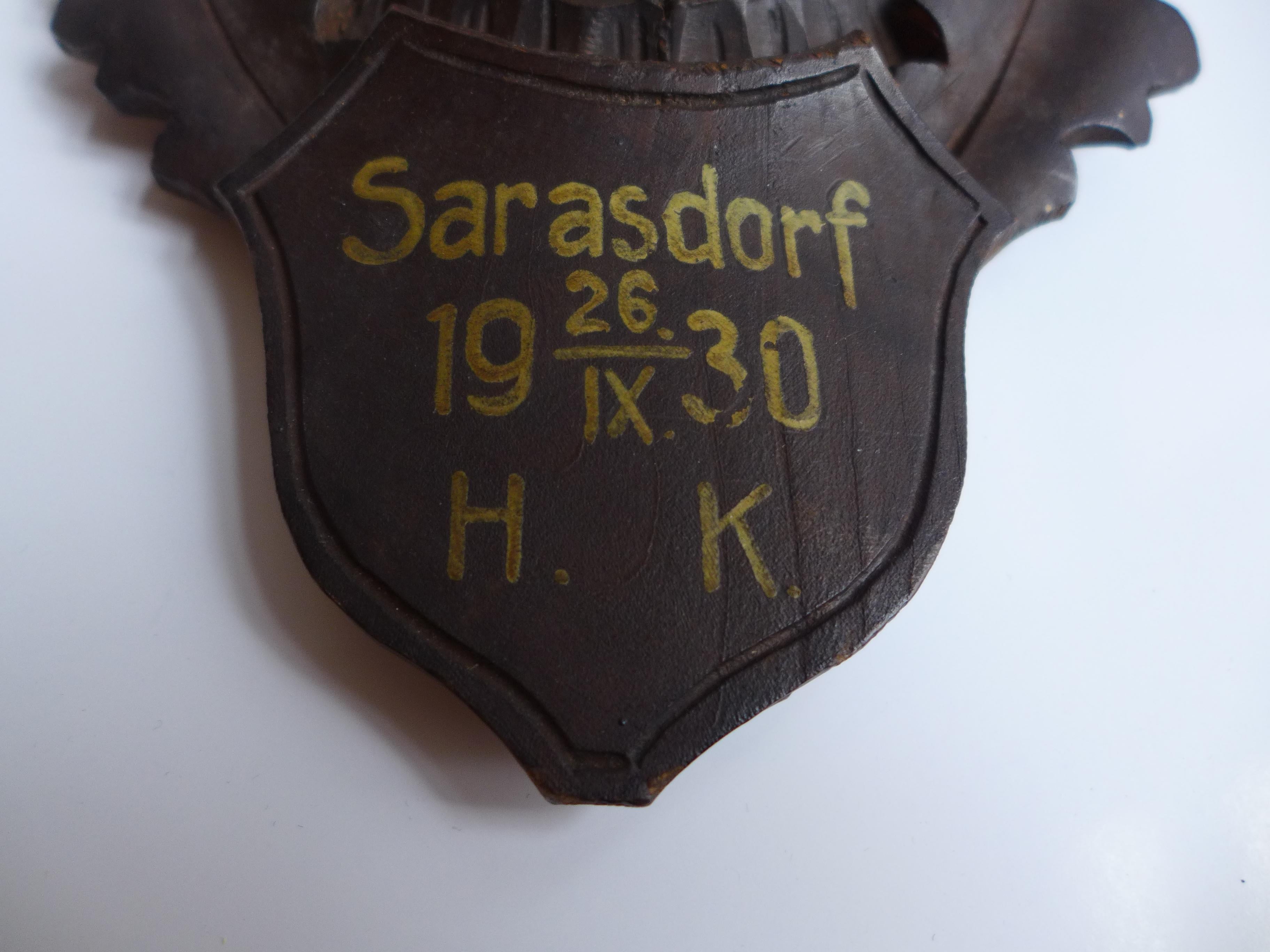 Bois cerf Mounted Antler Trophy Blackforest 1930 en vente