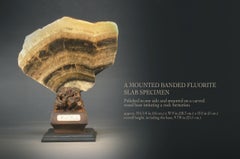 Mounted Banded Fluorite Slab Specimen