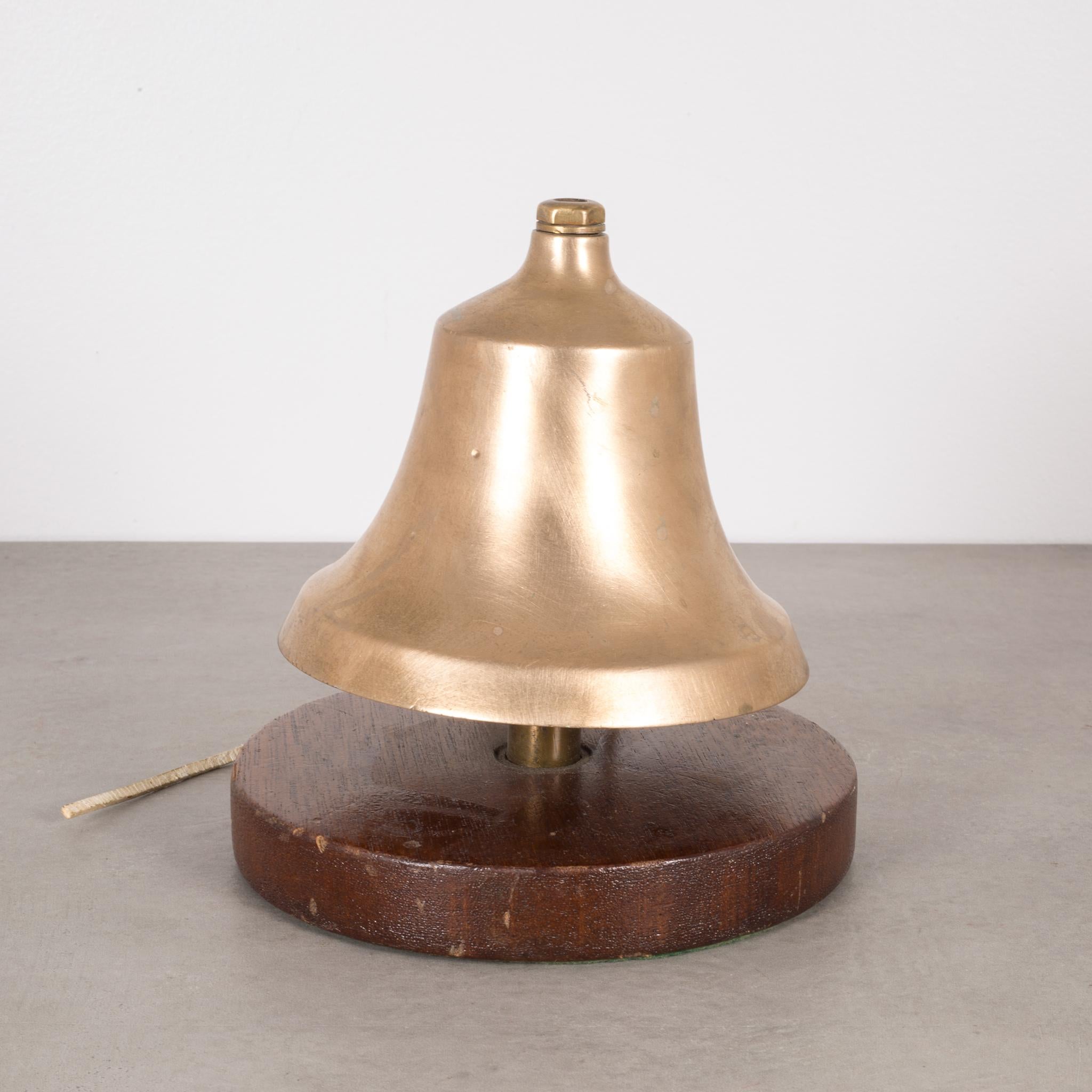 Mounted Brass Yacht Bell, circa 1930s In Good Condition In San Francisco, CA