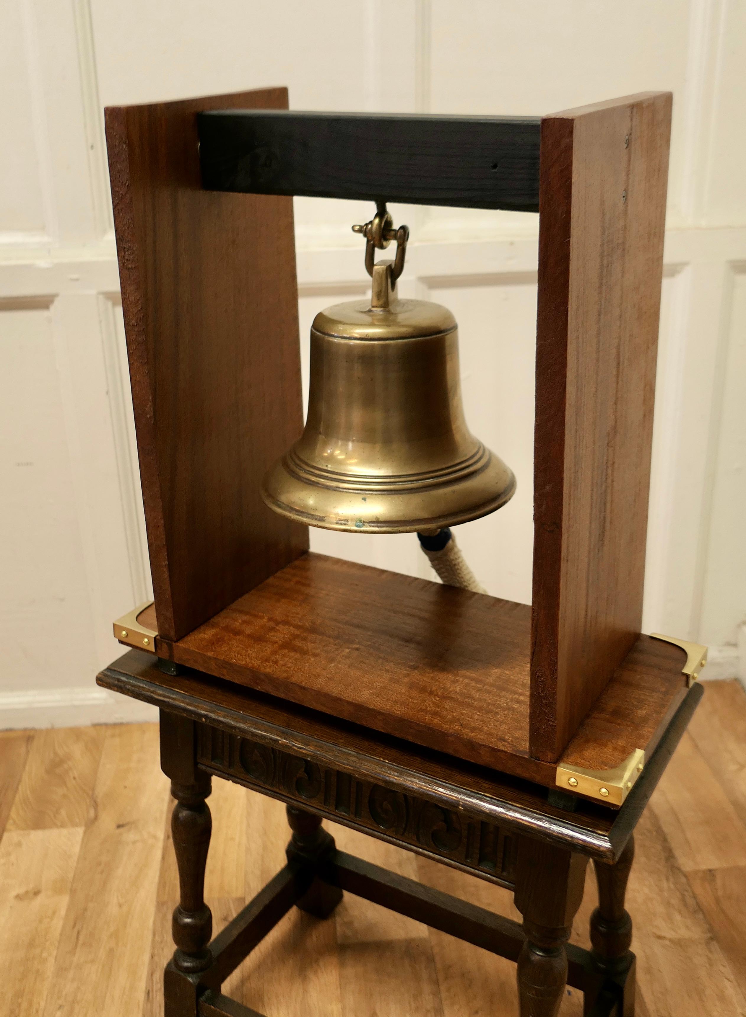 Mounted Bronze Ships Bell from Mv Erimus 1922, Thornaby on Tees For Sale 3