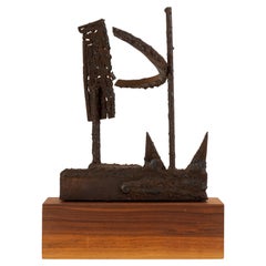 Vintage Mounted Brutalist Figurine