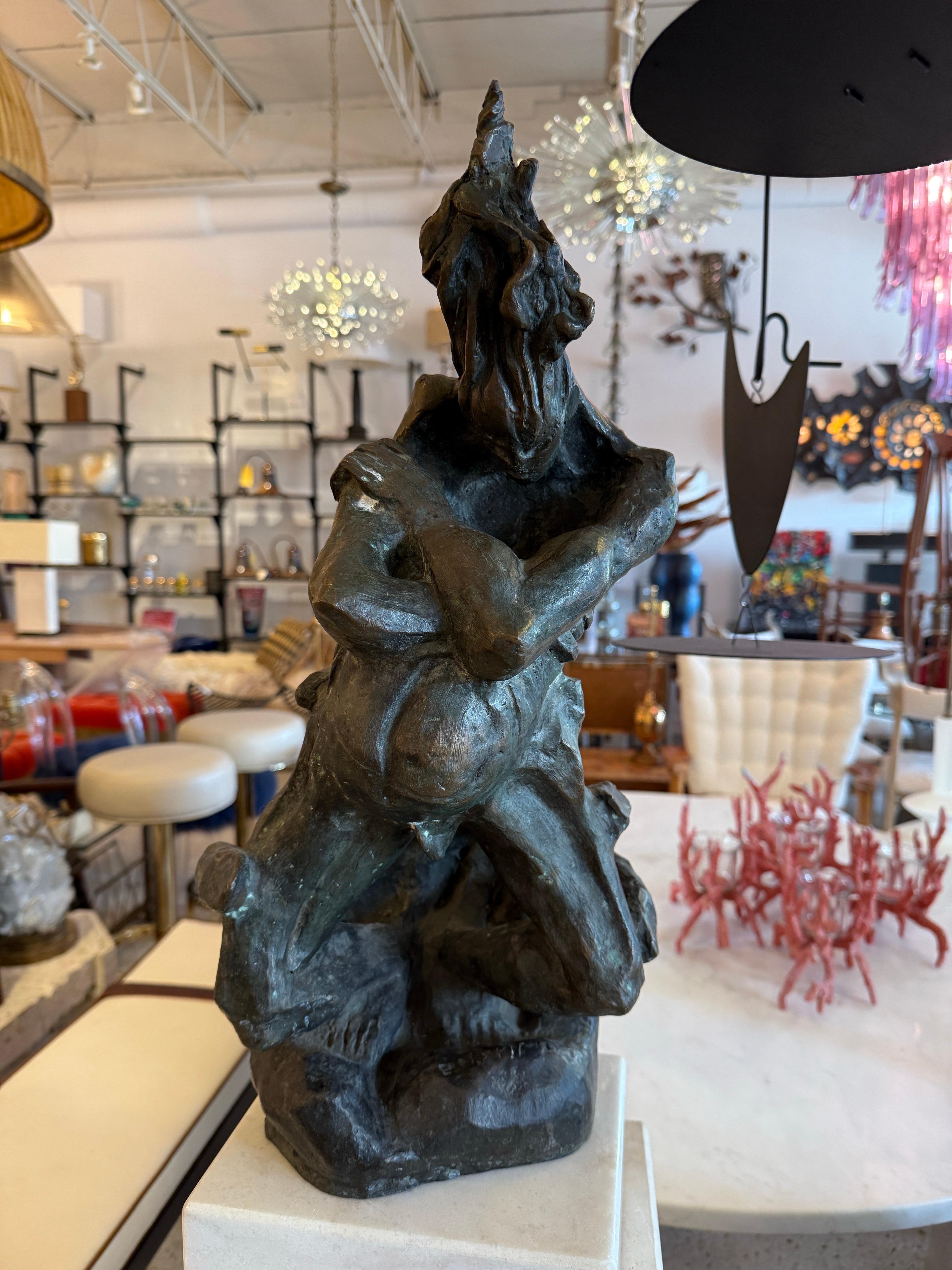 Scultura figurativa in bronzo montata di Elias Lifshitz in vendita 3