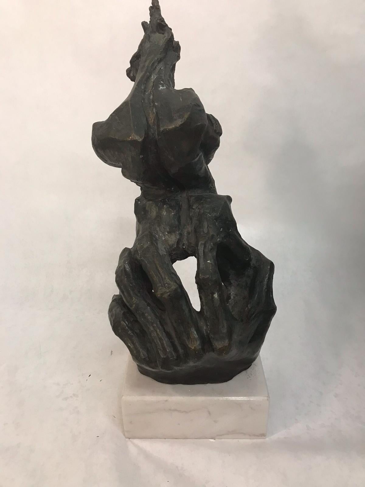 Scultura figurativa in bronzo montata di Elias Lifshitz In condizioni buone in vendita a North Miami, FL