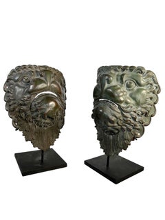 Mounted French Bronze Lion Mask