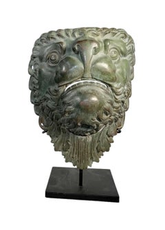 Mounted French Bronze Lion Mask