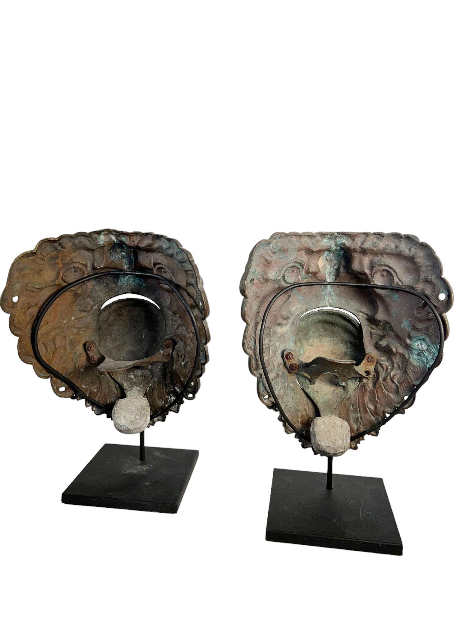 Maschera di leone francese montata in bronzo in vendita 2