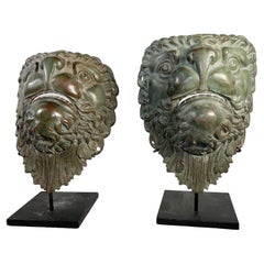 Mounted French Bronze Lion Mask