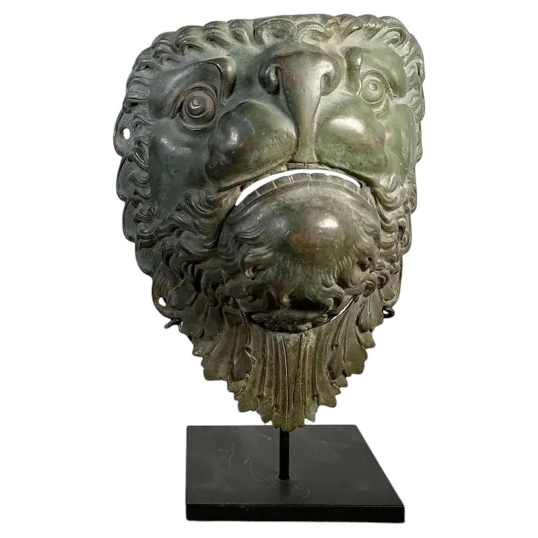 Mounted French Bronze Lion Mask