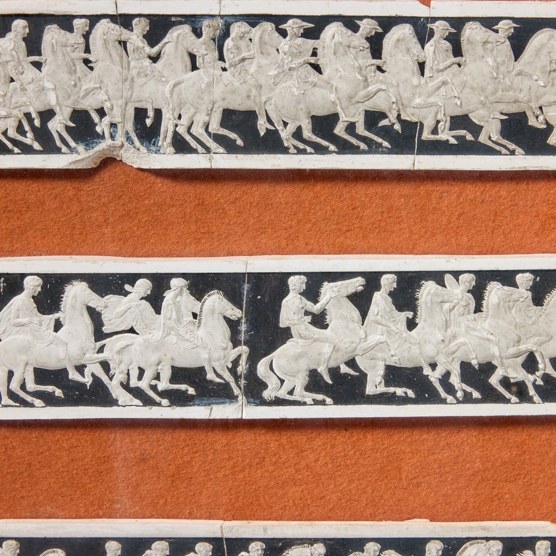 English Mounted Greek Plaster Models After the Parthenon Frieze For Sale