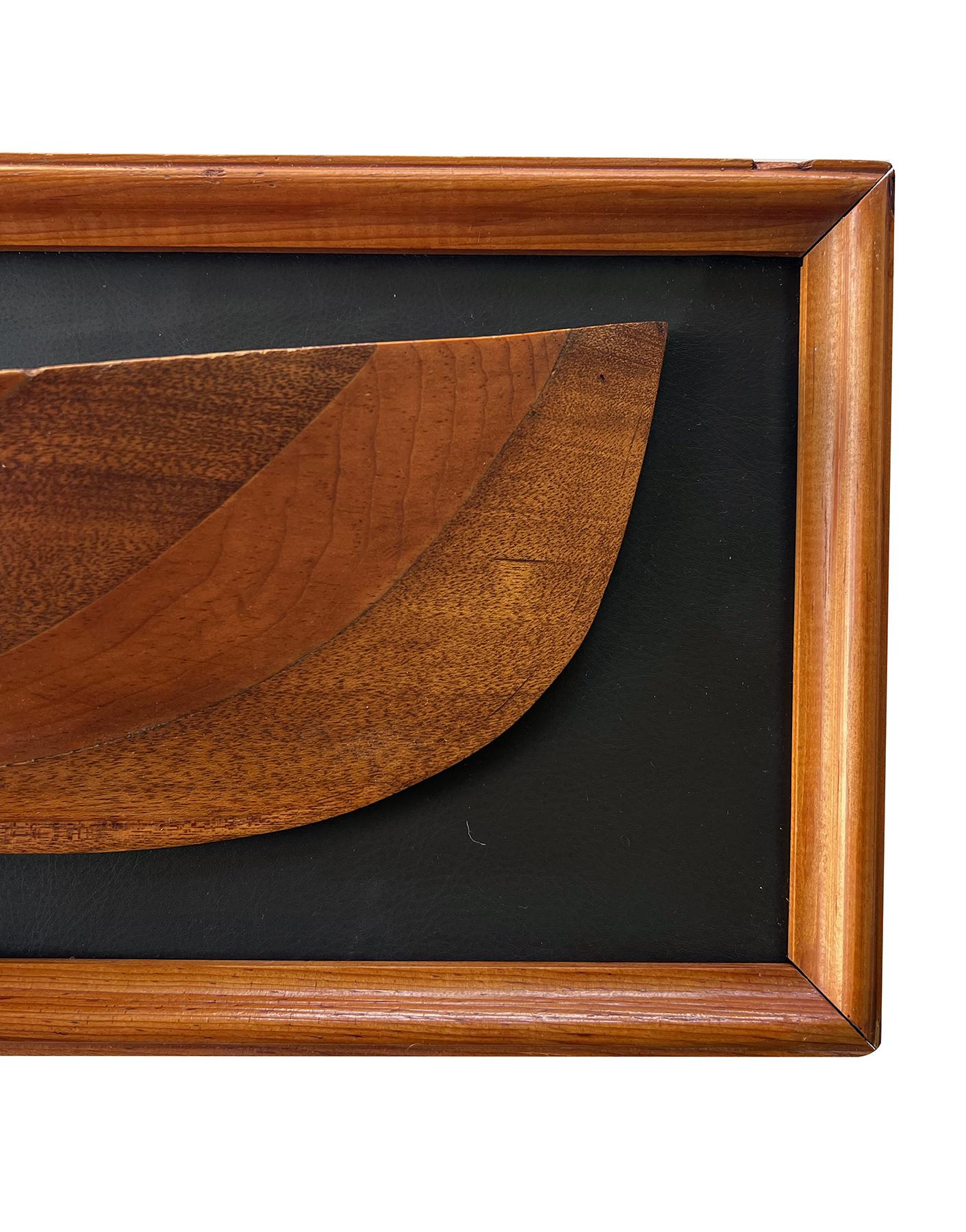 American Mounted Half-Hull Wooden Boat Builder's Model