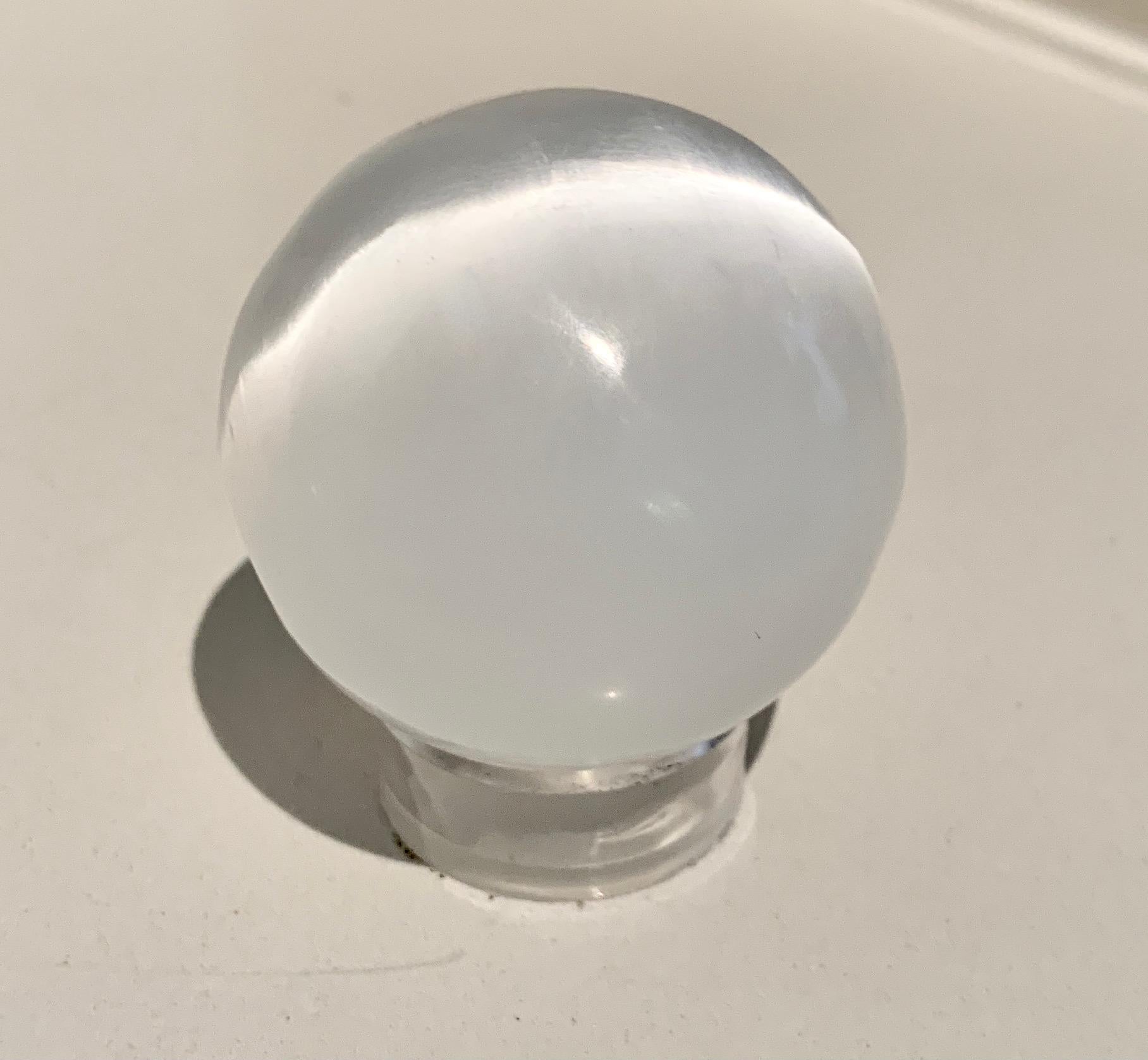 Mounted Iridescent Opaline Sphere Paper Weight In Good Condition For Sale In Los Angeles, CA