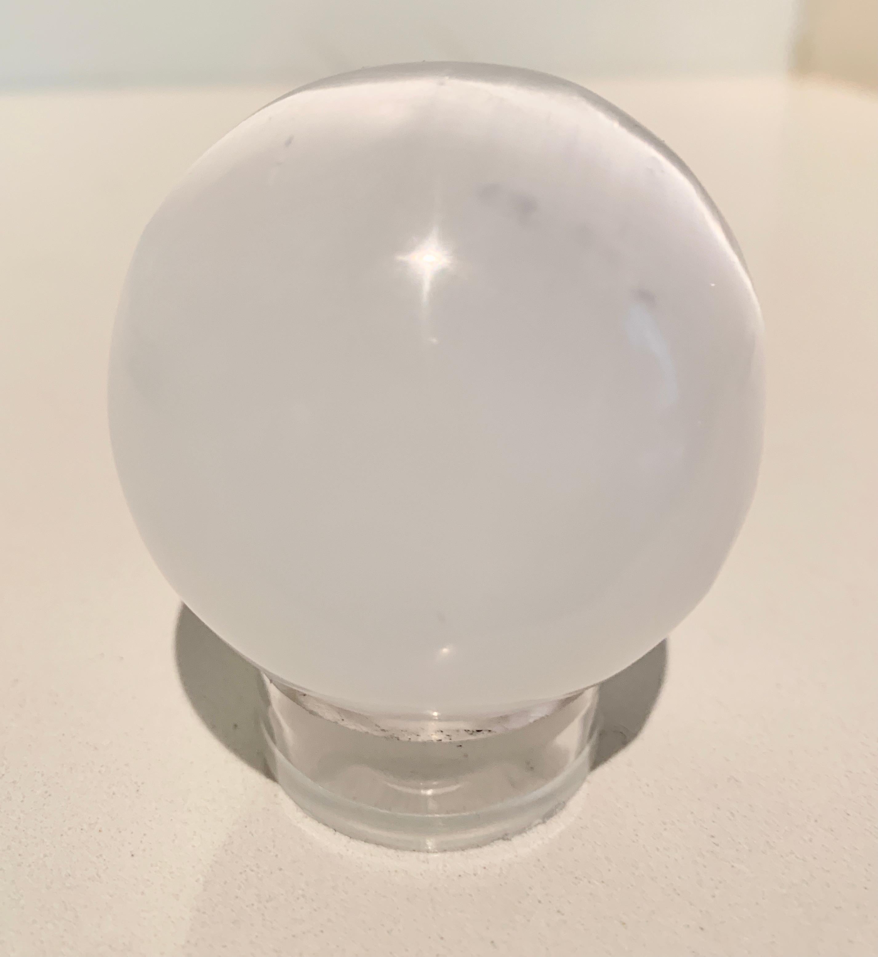 Mounted Iridescent Opaline Sphere Paper Weight For Sale 1