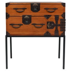 Antique Mounted Japanese Tansu Chest, circa 1900