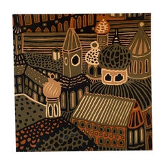 Textile "Kumiseva" monté de Katsuji Wakisaka pour Marimekko:: Finlande:: 1971