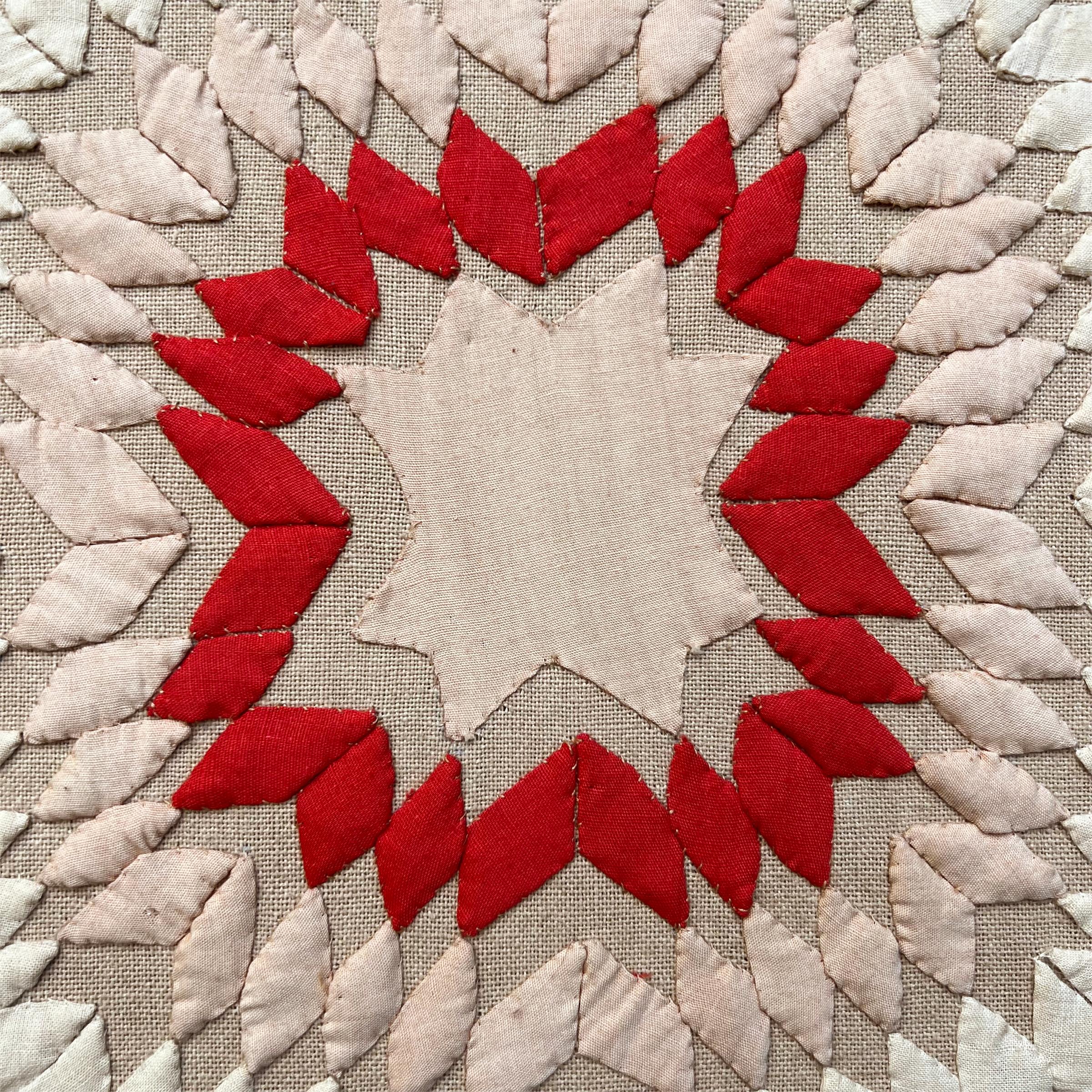 Mounted Late 19th Century American Appliqué Textile For Sale 1