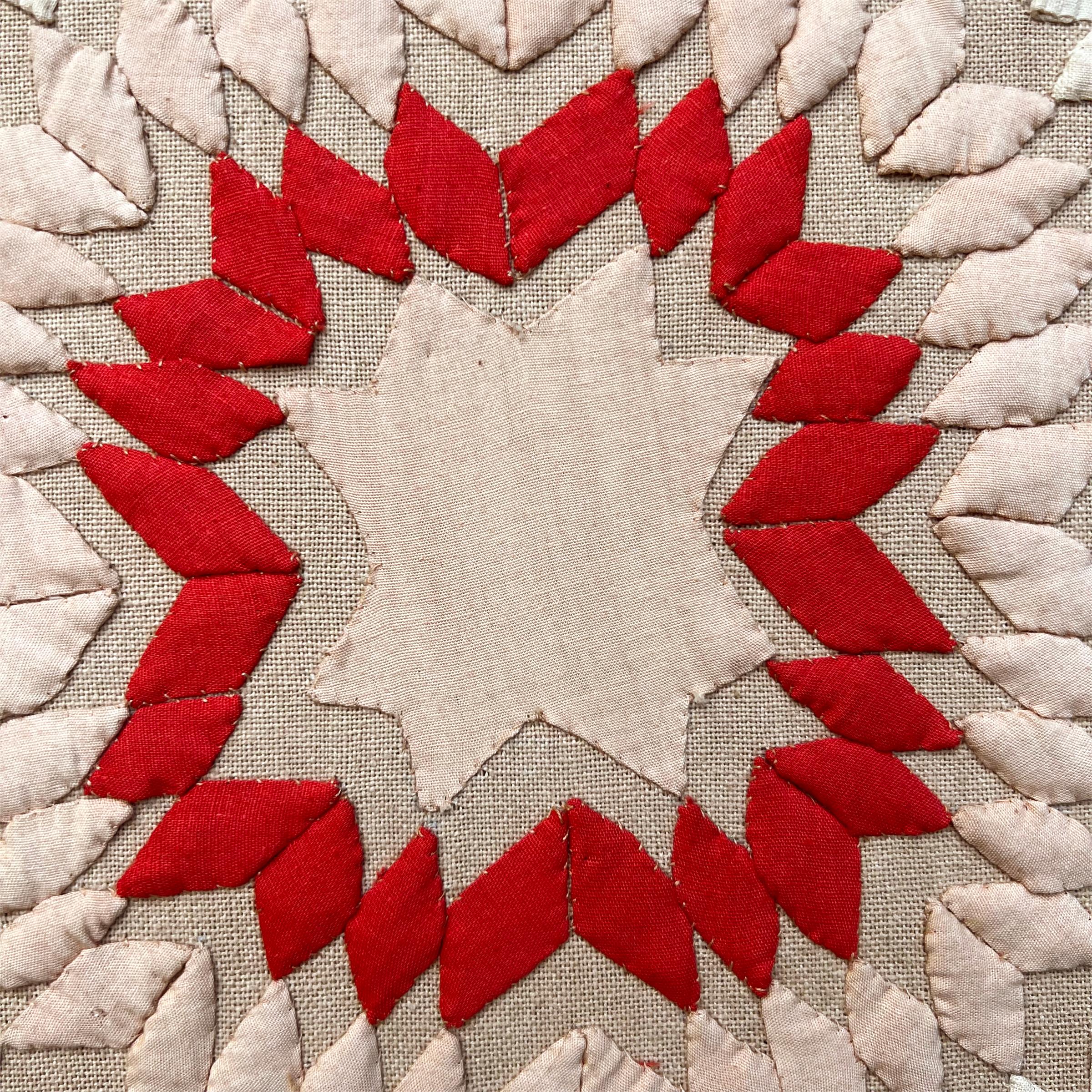 Mounted Late 19th Century American Appliqué Textile For Sale 2