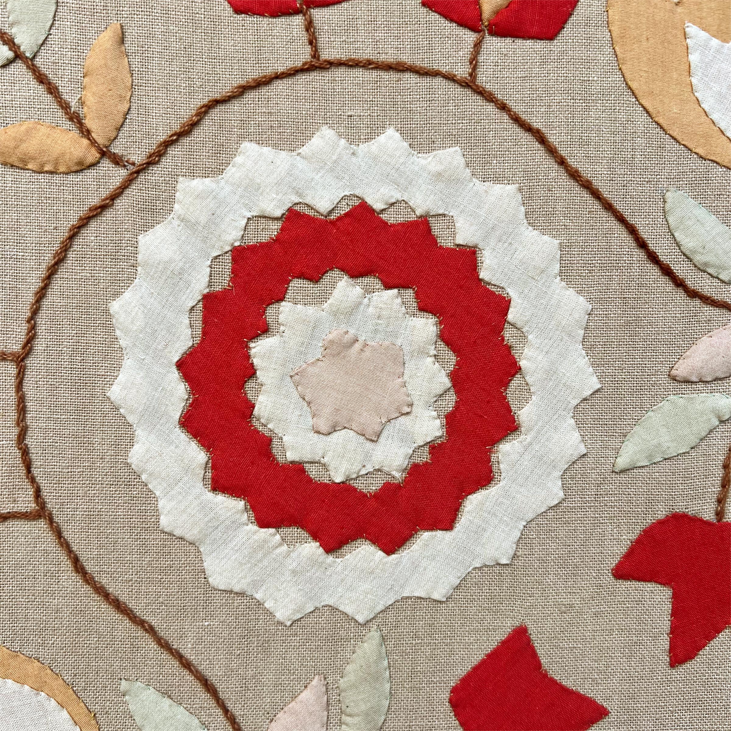 Mounted Late 19th Century American Appliqué Textile For Sale 3