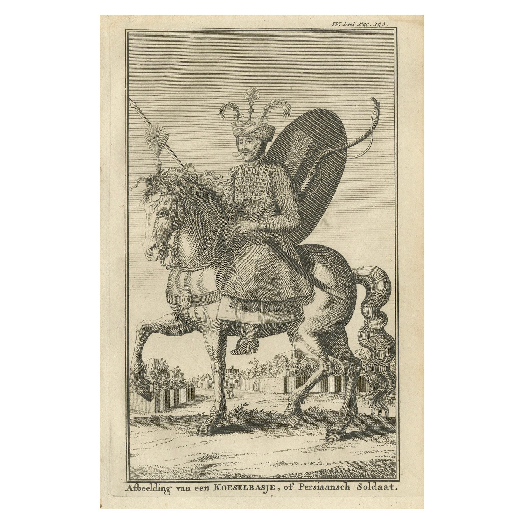 Soldado persa montado - Traje militar safávida, c.1730 en venta