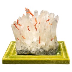 Mounted Rock Crystal & Coral Creation