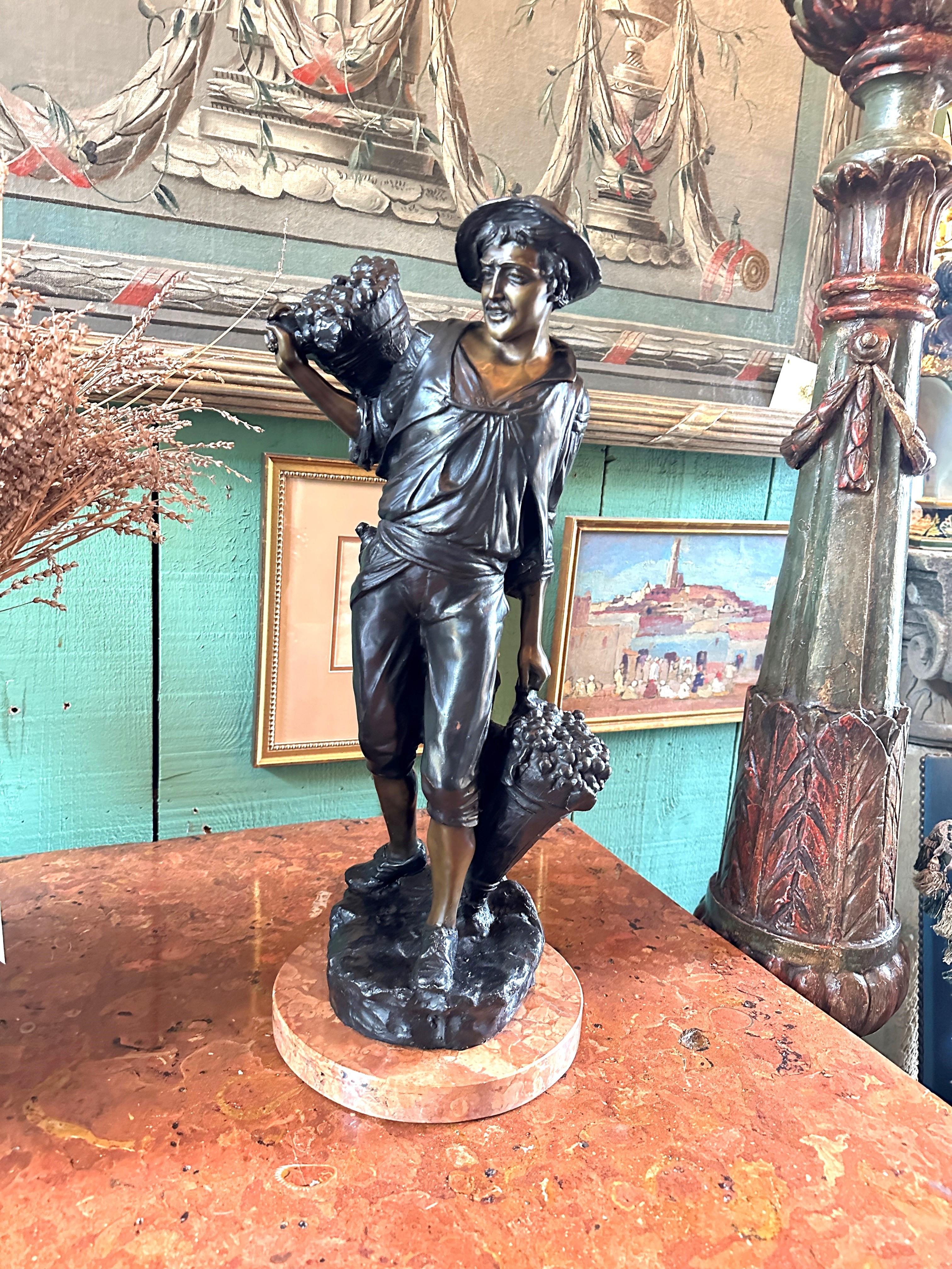 Mounted Sculpture Bust Bronze on Marble Base Bibelot Decorative Center Art Piece For Sale 4