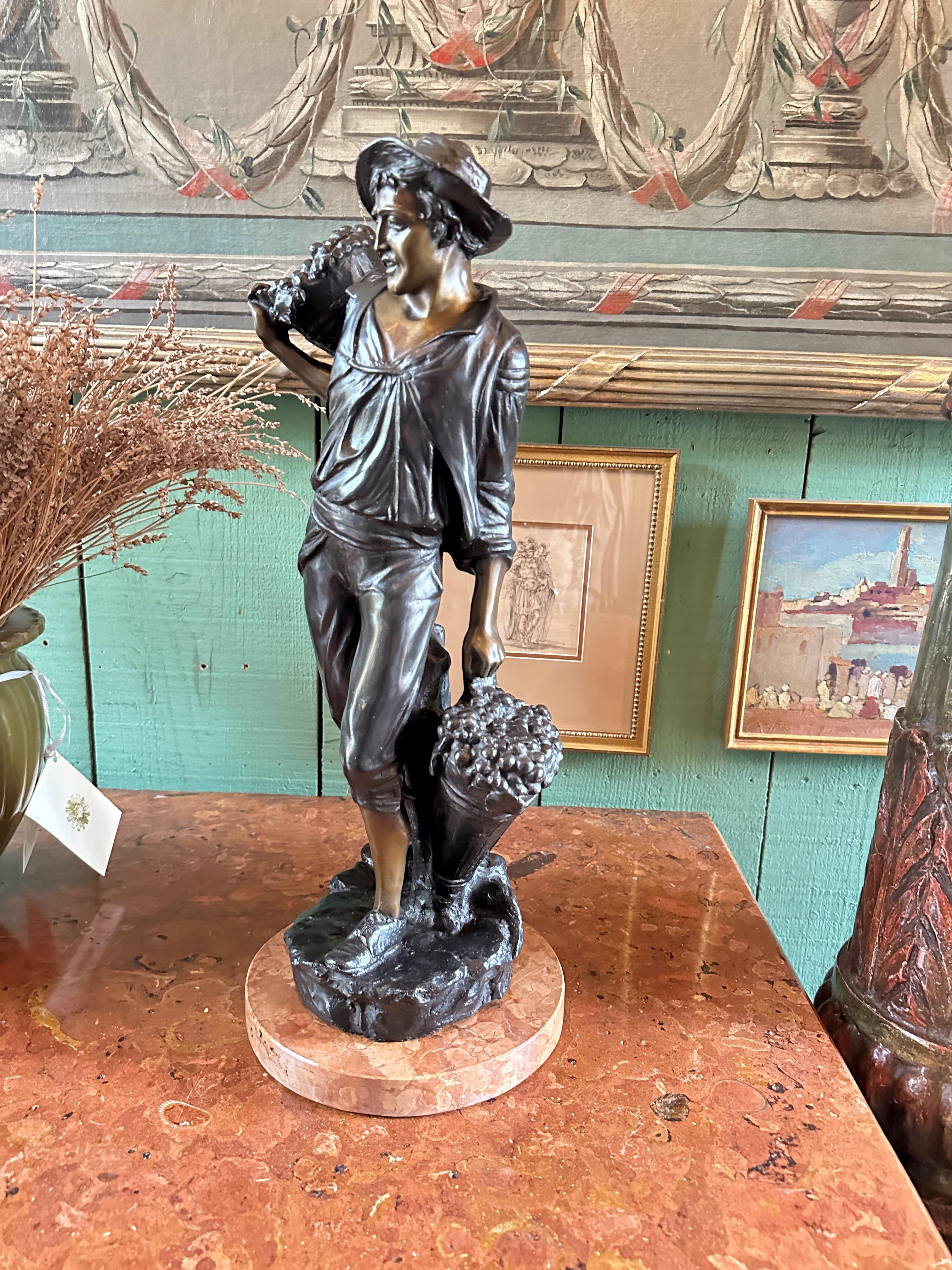 Mounted Sculpture Bust Bronze on Marble Base Bibelot Decorative Center Art Piece For Sale 7