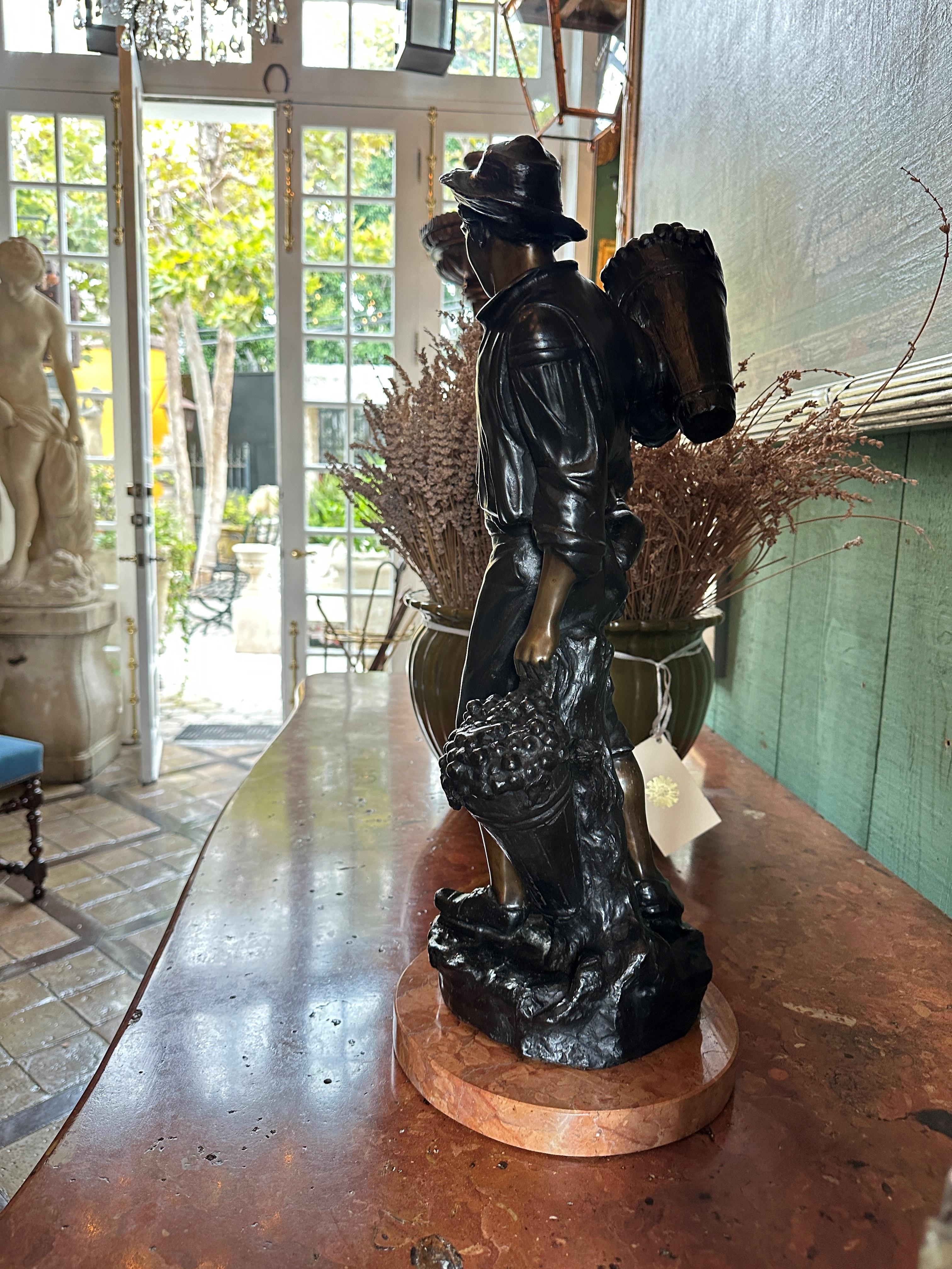 Mounted Sculpture Bust Bronze on Marble Base Bibelot Decorative Center Art Piece For Sale 9