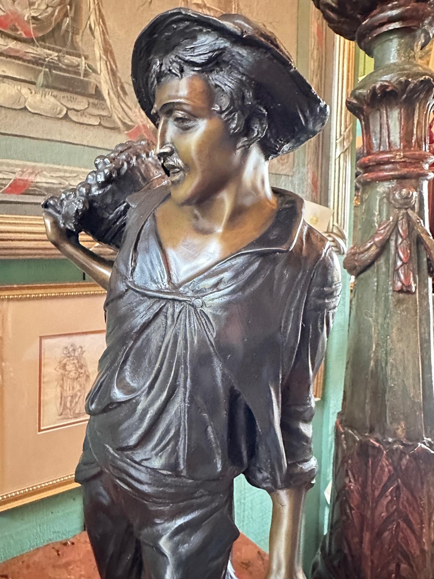 Mounted Sculpture Bust Bronze on Marble Base Bibelot Decorative Center Art Piece For Sale 12