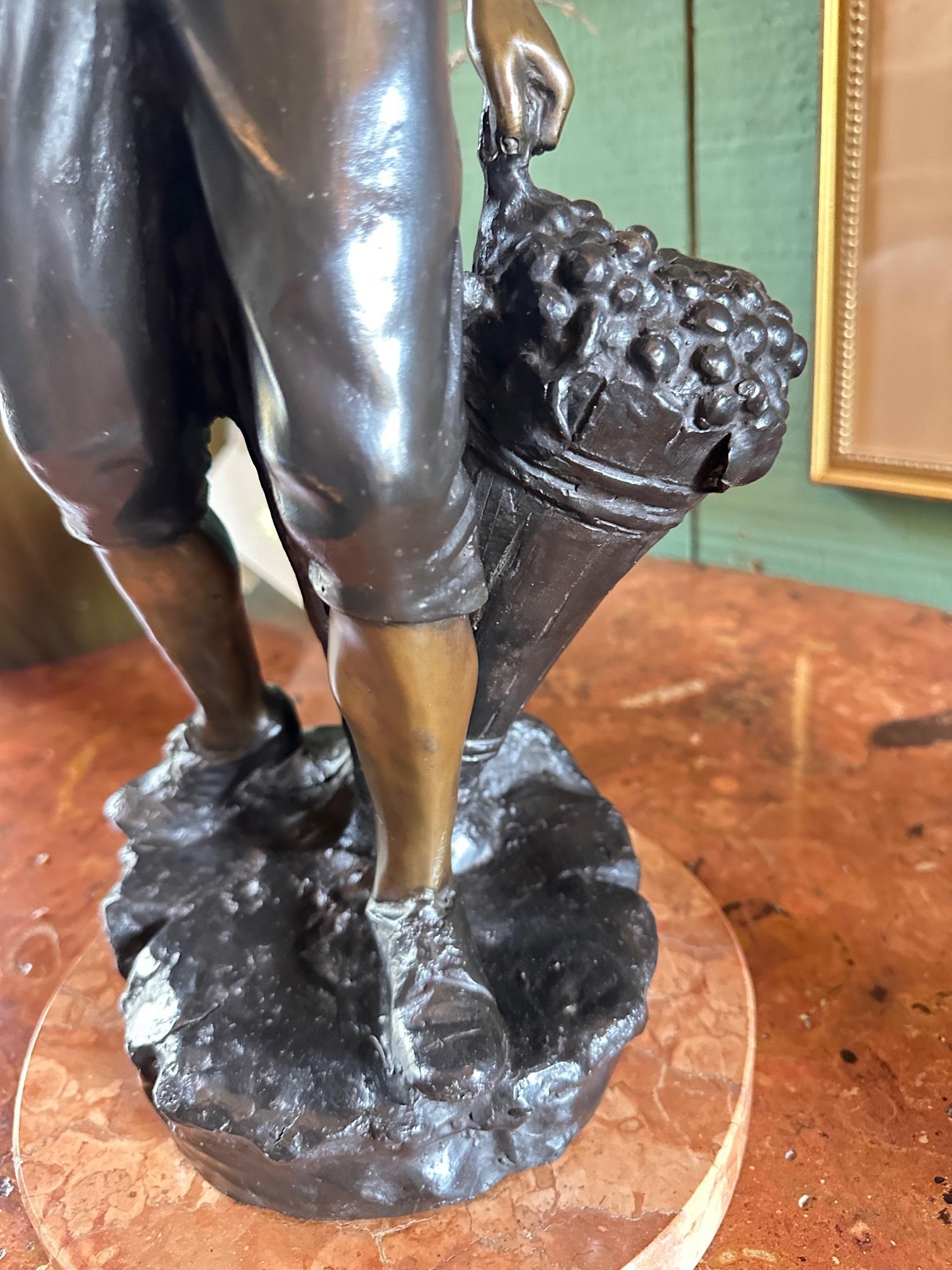 Mounted Sculpture Bust Bronze on Marble Base Bibelot Decorative Center Art Piece For Sale 1