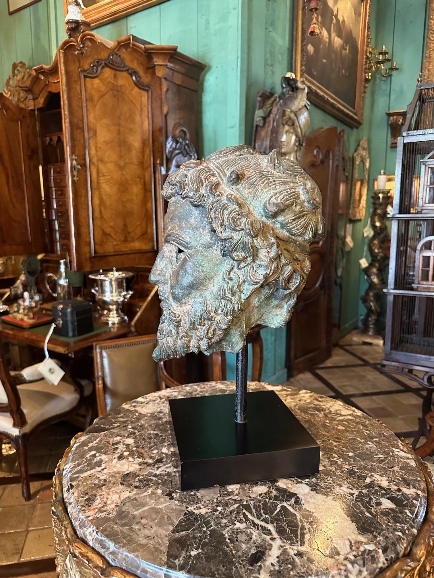 Busto Escultura Montado en Bronce sobre Base Bibelot Objeto Decorativo Pieza central en venta 7