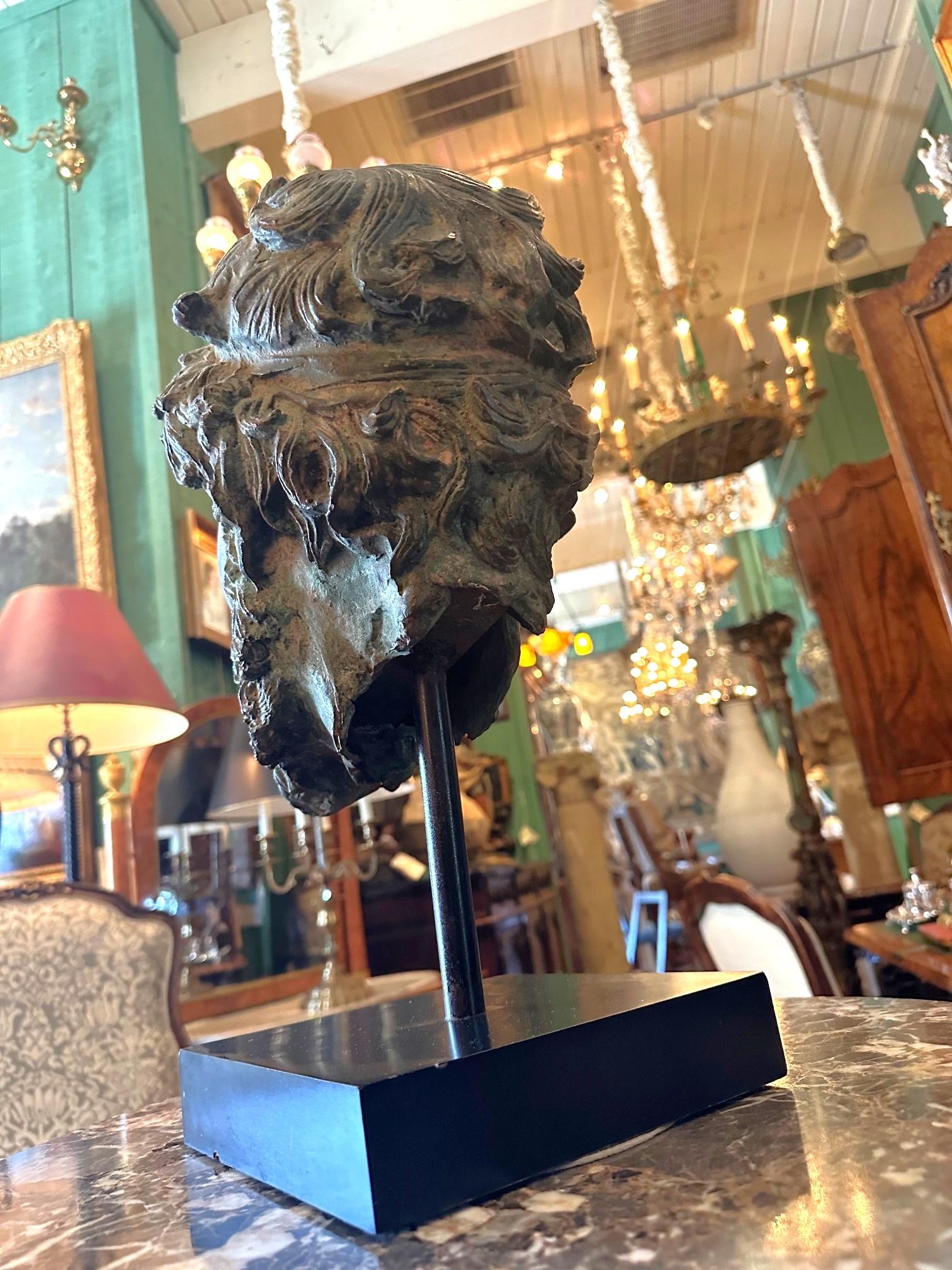 Busto Escultura Montado en Bronce sobre Base Bibelot Objeto Decorativo Pieza central en venta 9