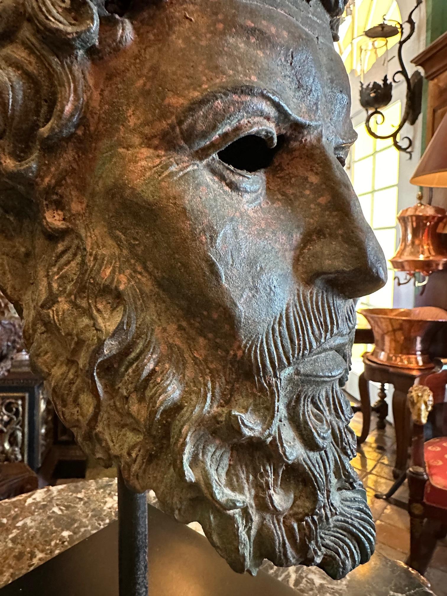 Busto Escultura Montado en Bronce sobre Base Bibelot Objeto Decorativo Pieza central en venta 12