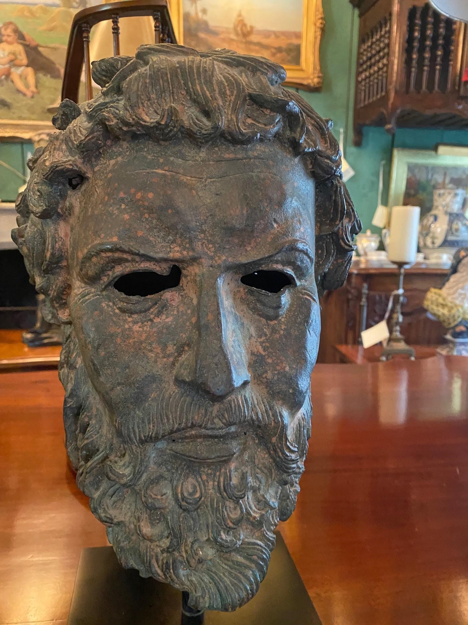 Busto Escultura Montado en Bronce sobre Base Bibelot Objeto Decorativo Pieza central en venta 2